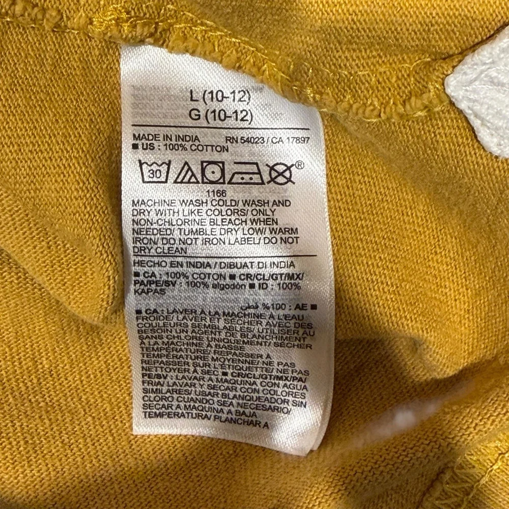 Old Navy Boys Rugby Polo Shirt Collar Long‎ Sleeve Large 10-12 Mustard Yellow